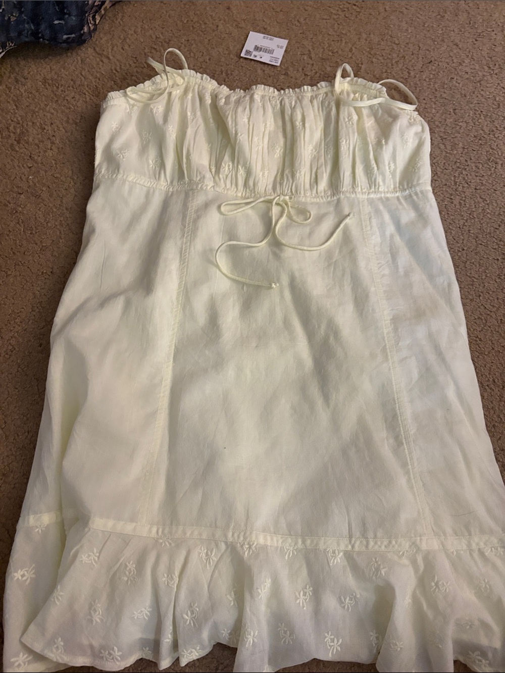 American Eagle Outfitters Yellow Strapless Ruffle Sundress